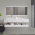 مغسله ديكور ابيض رخام متعدده المقاسات 120 سم - 140 سم