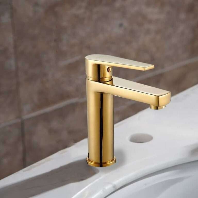 خلاط صنبور مغسله ذهبي وسط