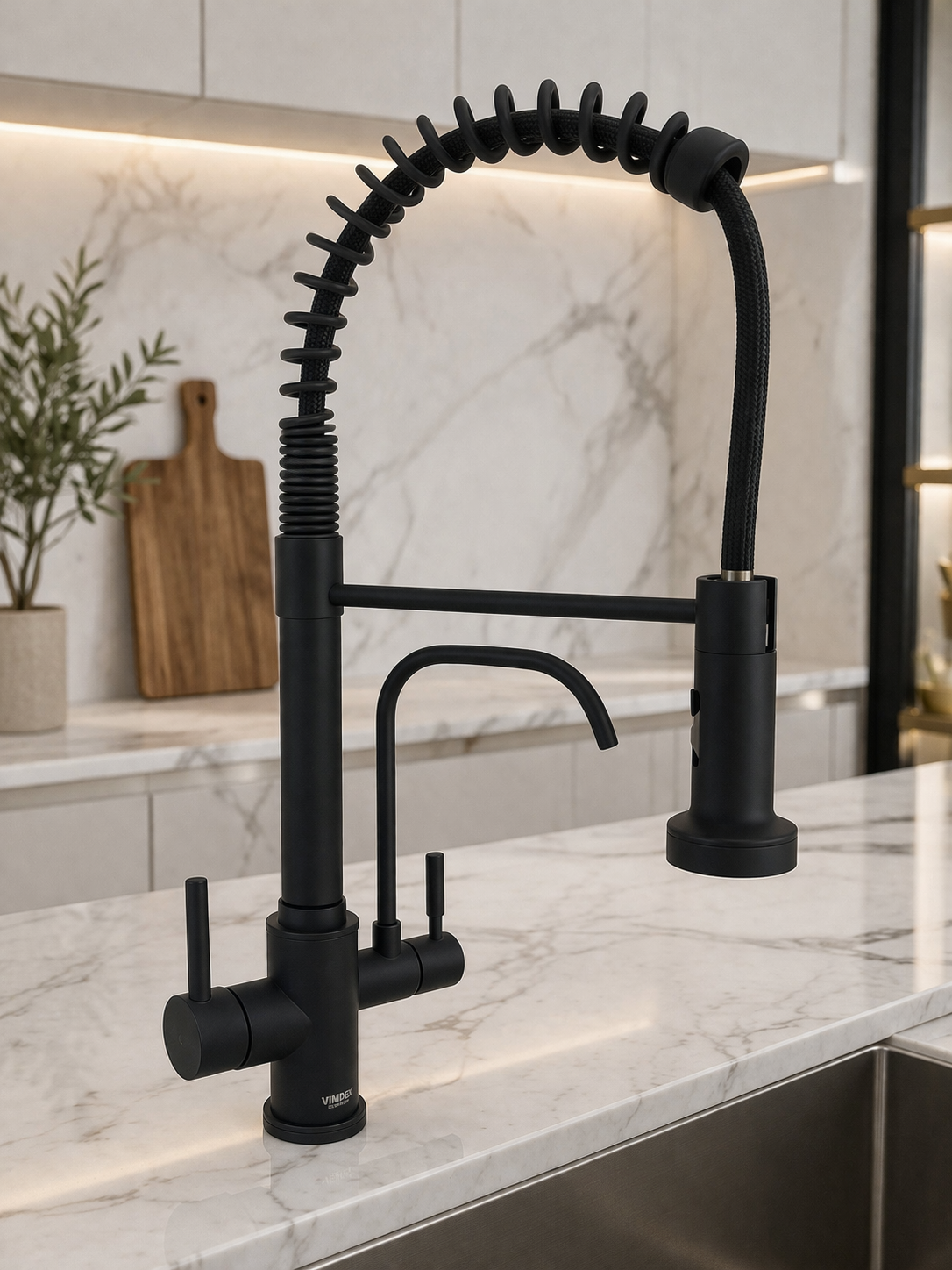 صنبور مطبخ أسود حديث وشامل