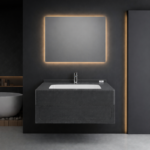 مغسله رخام 60 سم مع درج رخام ومرايا أضاءة