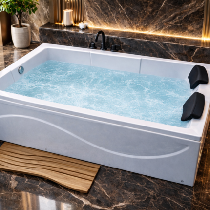 بانيو فاخر لشخصين 180×120 سم مع مخدات مريحة – تصميم مودرن بجودة عالية