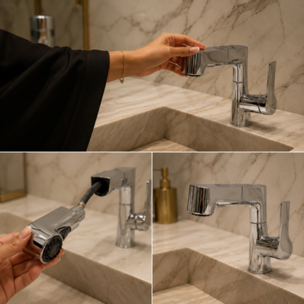 pull out basin mixer chrome